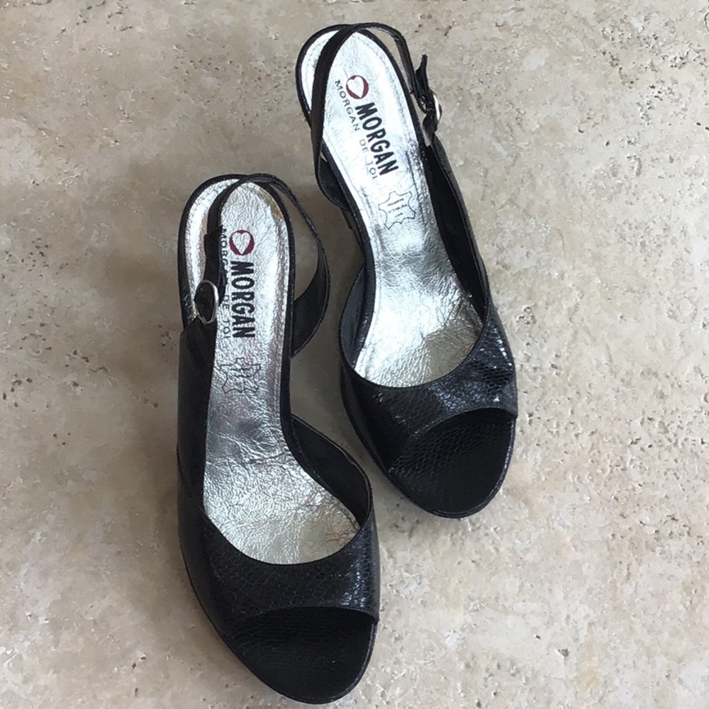 Black Women's Open-Toe Heels